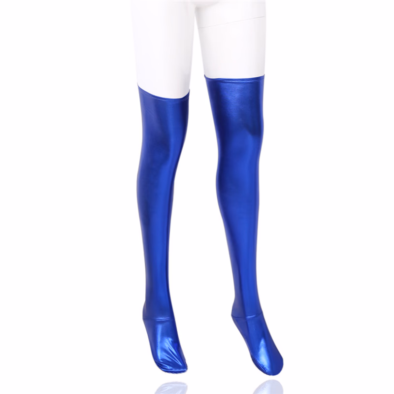 Blue patent leather stockings