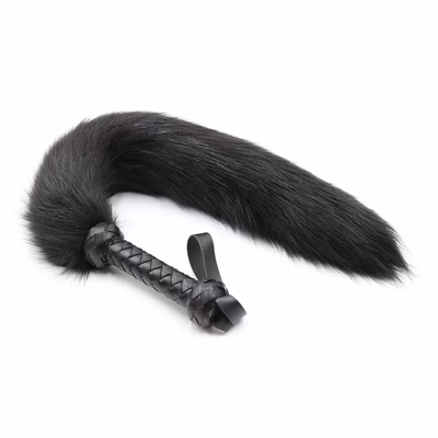 A fluffy tail with a black whip