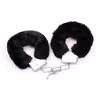 Handcuffs + feathers + blindfold, all-black three-piece set