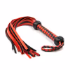 Red and black leather whip
