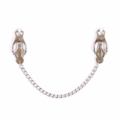 Three-leaf clip, chain, all-silver breast clip toy.