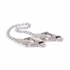 Three-leaf clip, chain, all-silver breast clip toy.