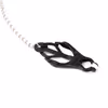 Black trefoil clip with silver chain, chest clip toy