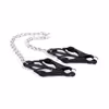 Black trefoil clip with silver chain, chest clip toy