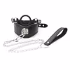 Silicone gag neck collar with traction chain