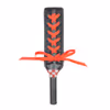 Leather paddle - Red ribbon + red and white rhinestones