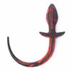 Red and black silicone tail anal plug