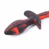 Red and black silicone tail anal plug