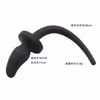 Black silicone tail anal plug