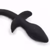 Black silicone tail anal plug