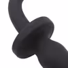 Black silicone tail anal plug