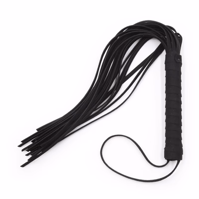 Black suede leather whip