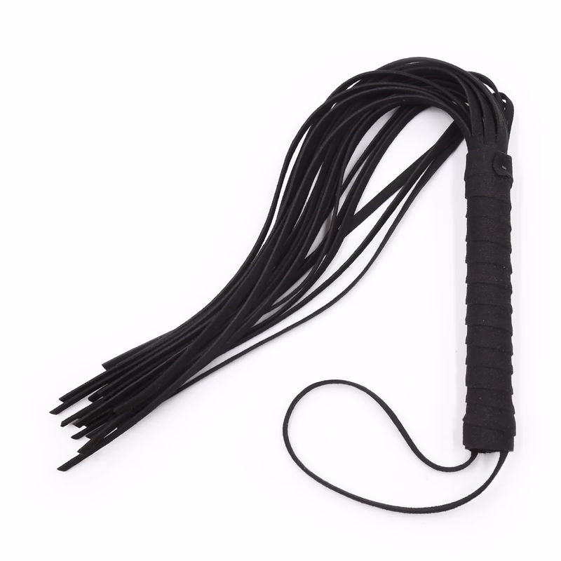 Black suede leather whip
