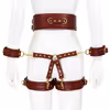 4-piece dark brown bondage outfit