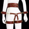 4-piece dark brown bondage outfit