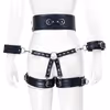 4-piece shiny blue bondage outfit