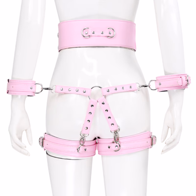 4-piece pink bondage outfit