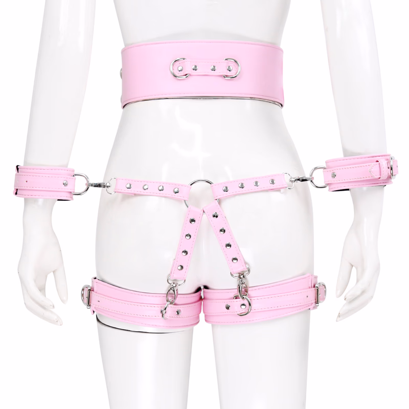 4-piece pink bondage outfit