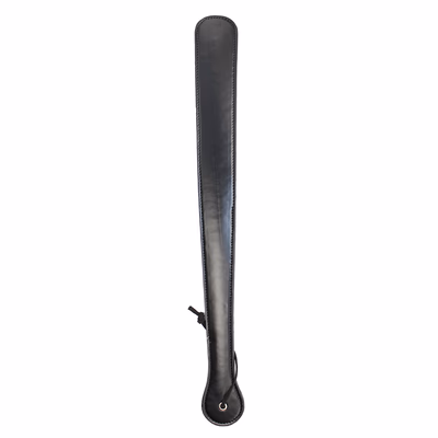 Black leather long-handled paddle