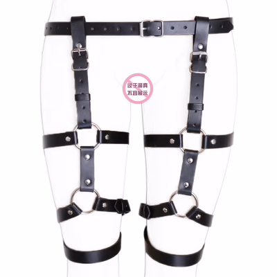 Style A leather pants with drawstring underwear