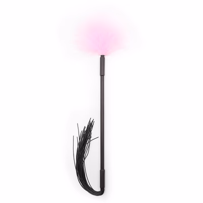 Pink feathers and black silicone whiskers
