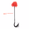 Red feathers and black silicone whiskers