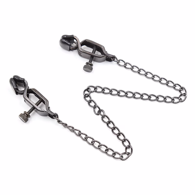 Black chain nipple clamps
