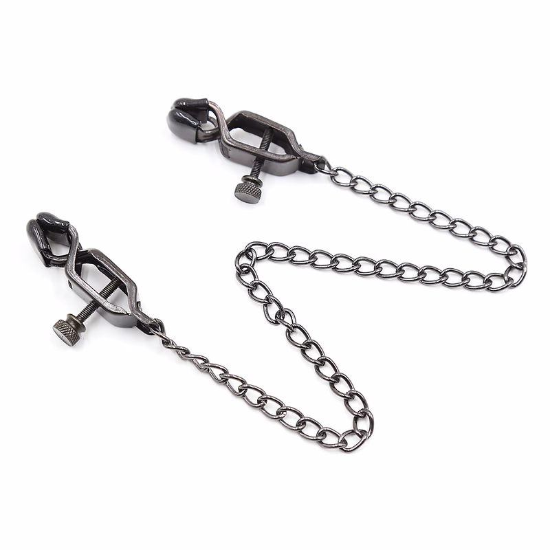 Black chain nipple clamps