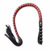 Leather gourd handle - black and red snake-shaped whip