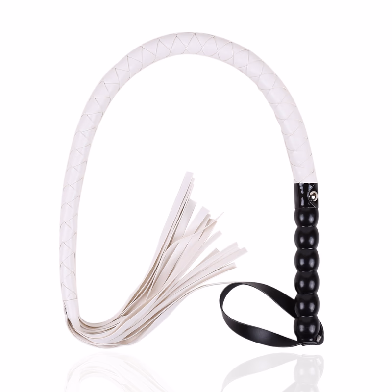 Leather gourd handle - white snake whip