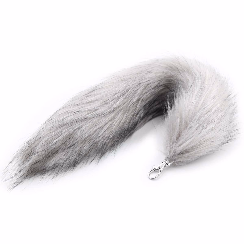 Style D, light gray plush hook tail