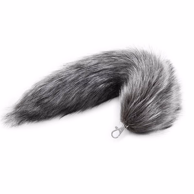 H-style dark gray plush hook tail