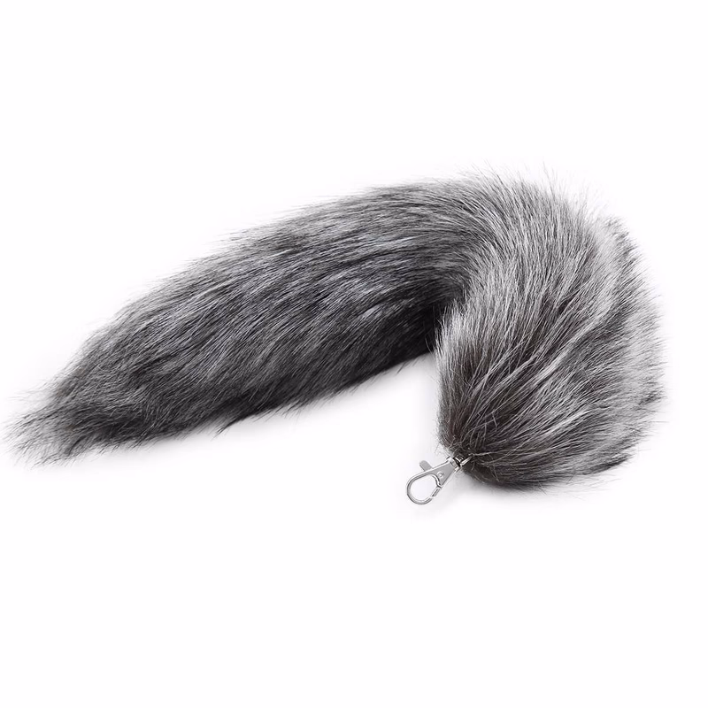 H-style dark gray plush hook tail