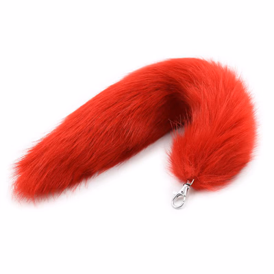 L-shaped all-red plush hook tail
