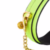 Green glow-in-the-dark leather neck warmer with bells and chains