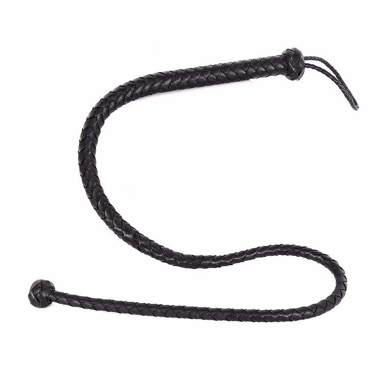 Black whip with round head