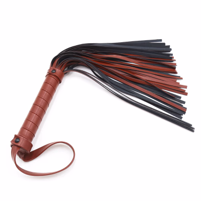 maroon leather whip