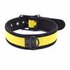 Leather collar, yellow (chain not included)