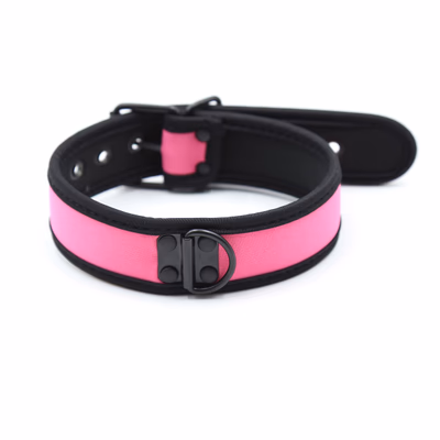 Leather choker, pink (chain not included)