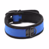 Leather collar, blue (chain not included)