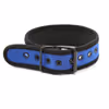 Leather collar, blue (chain not included)