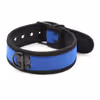 Leather collar, blue (chain not included)