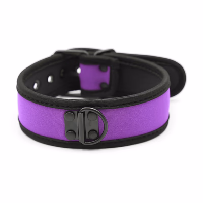 Leather collar, purple (chain not included)