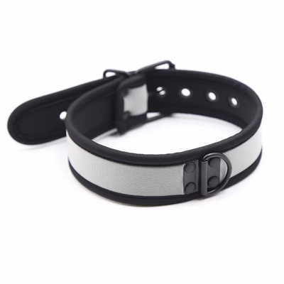 Leather collar, gray (chain not included)