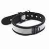 Leather collar, gray (chain not included)