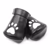 Glossy PU leather dog handcuffs with sponge filling and bear paw sleeves