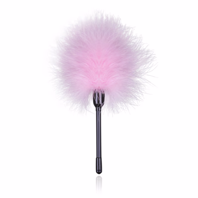Feather club, pink with a large flared mouth, 20cm in total length.