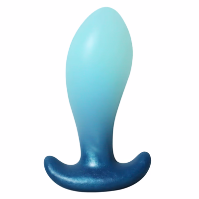 Irregularly shaped liquid silicone anal plug
