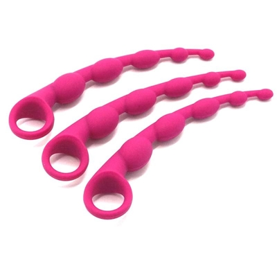 Unique Seamless Curve Extra Long Silicone Anal Beads Butt Plug Toys for beginner