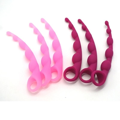 Unique Seamless Curve Extra Long Silicone Anal Beads Butt Plug Toys for beginner